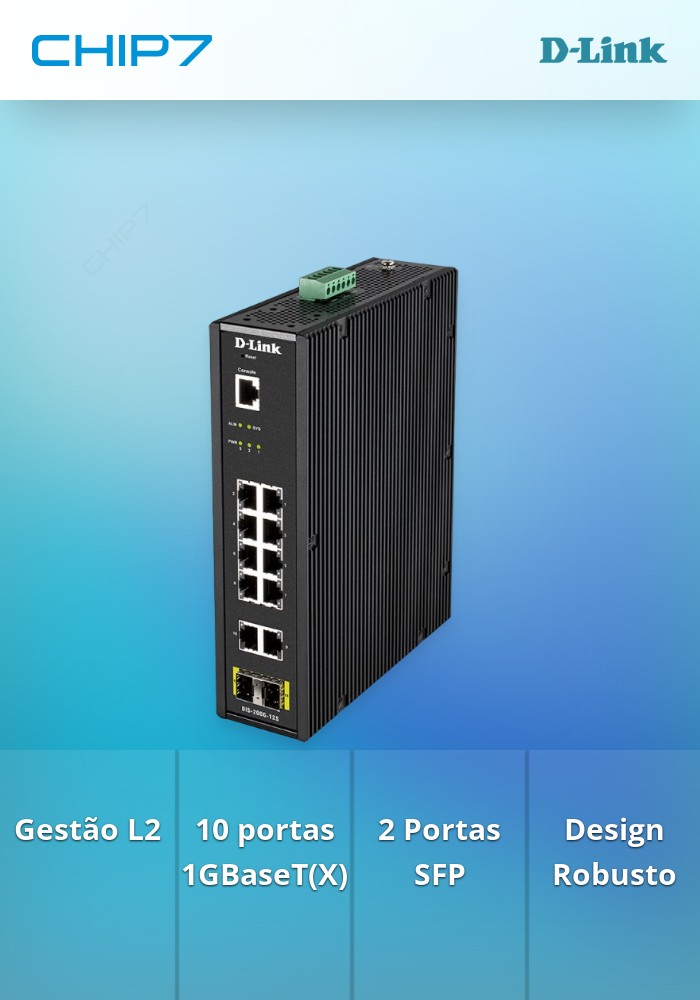 12 Port L2 Industrial Smart Managed Switch with 10 x 1GBaseT(X) ports & 2 x SFP ports
