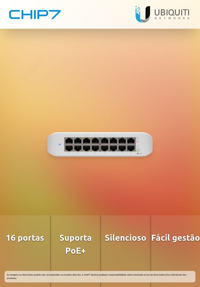 Switch UbiQuiti Geração 2 16 Portas PoE
