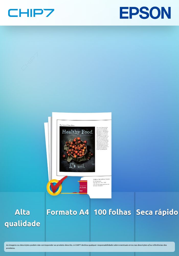 Papel EPSON Qualidade Fotográfia A4 100F