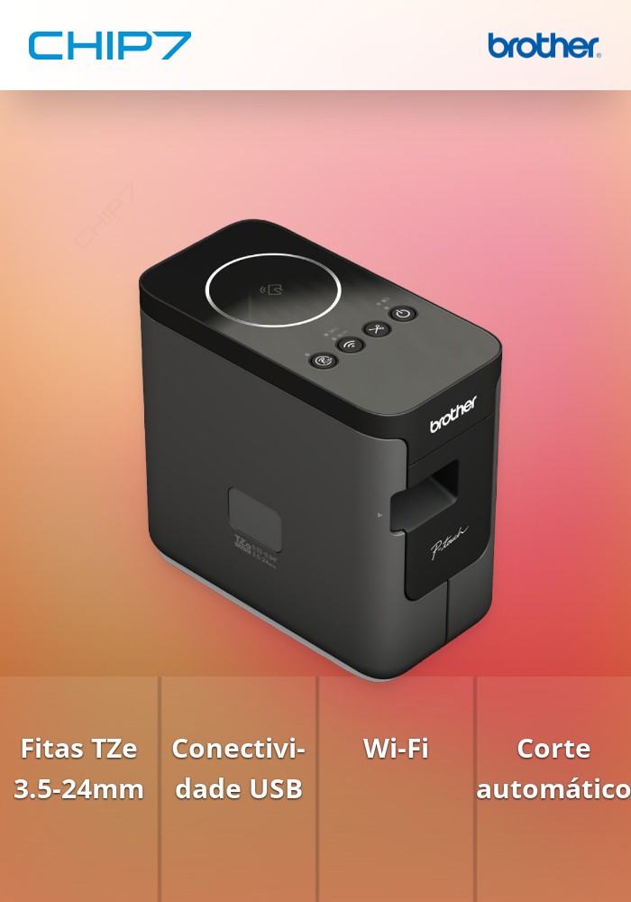 P-TOUCH PT-P750W - Rotuladora: Fitas Tze de 3.5,6,9,12,18 e 24 mm, conectável ao PC, USB, Wifi, Wireles Direct e NFC, impressão desde dispositivos móveis (Android y iOS), corte automático (completo e meio corte)