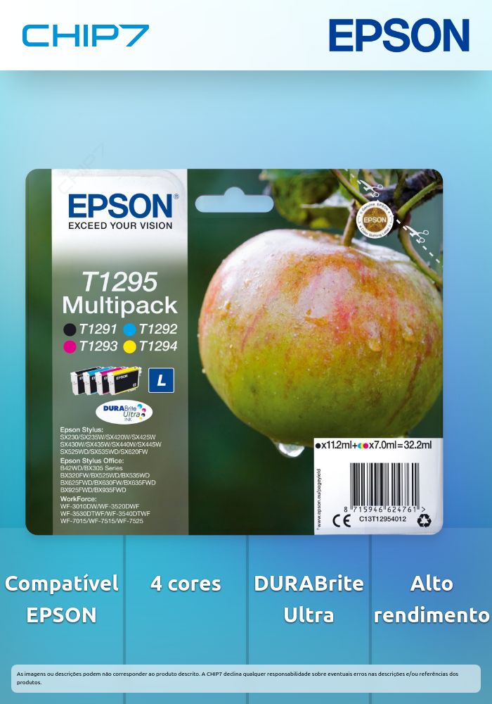 Tinteiro EPSON T1295 Multipack 4 Cores