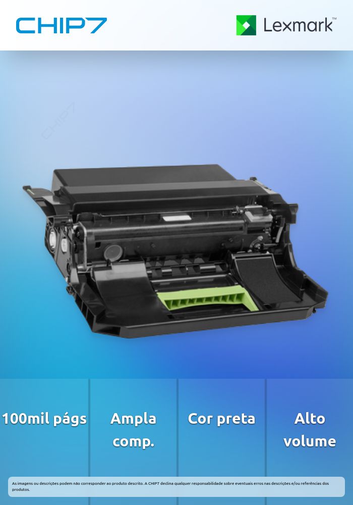 Unidade de Imagem LEXMARK 52D0Z00 Preto 100K a 5% - MS810/811/812,MX71x/81x
