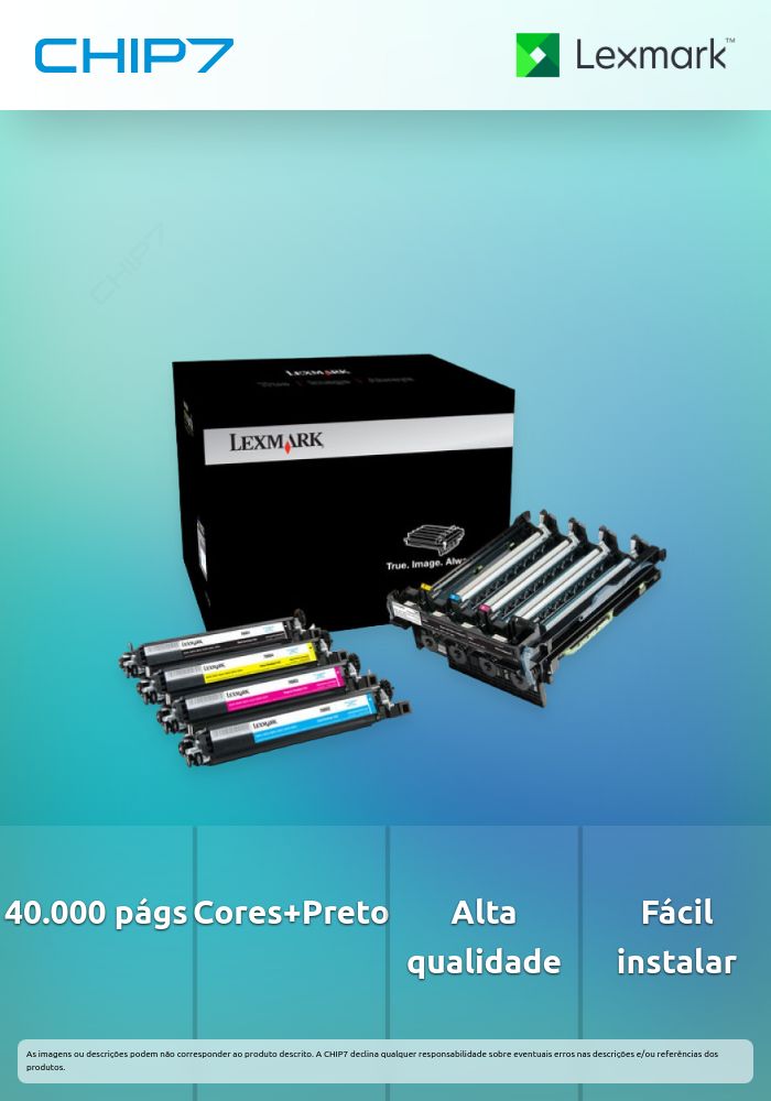 Kit processamento imagens LEXMARK 70C0Z50 Preto e Cores 40K a 5% -CS/CX31x, CS/CX41x, CS/CX51x