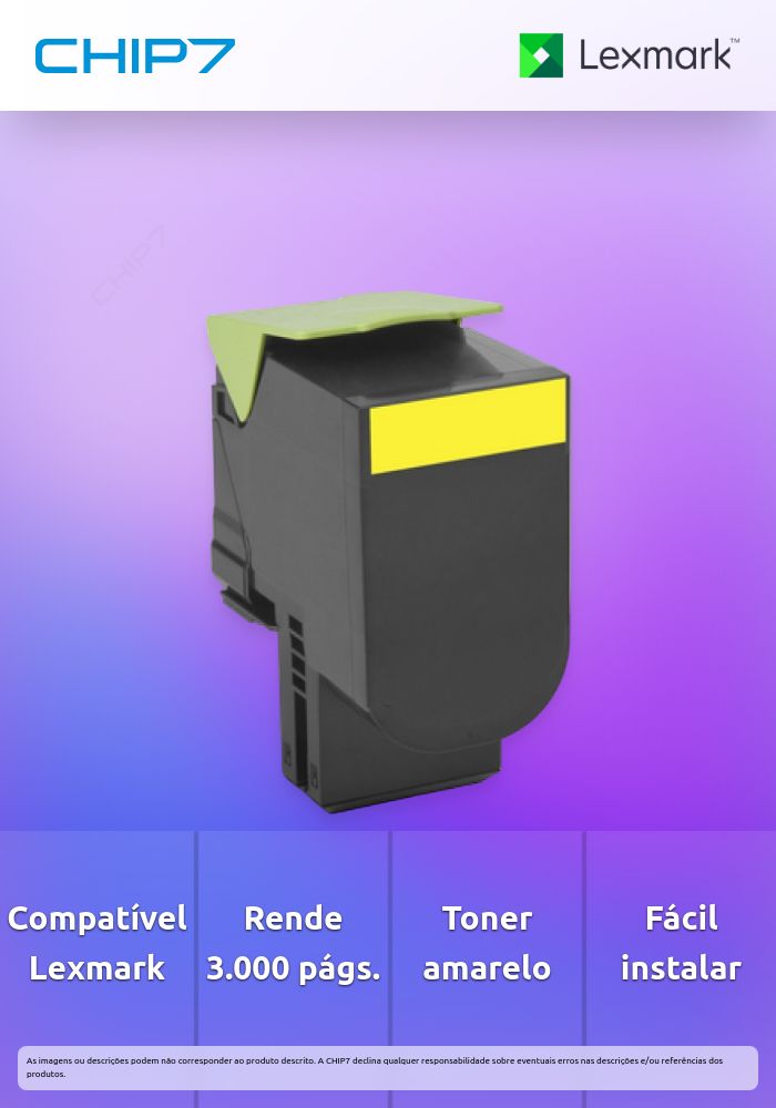 LEXMARK TONER AMARELO CS310, CS410, CS510  3K