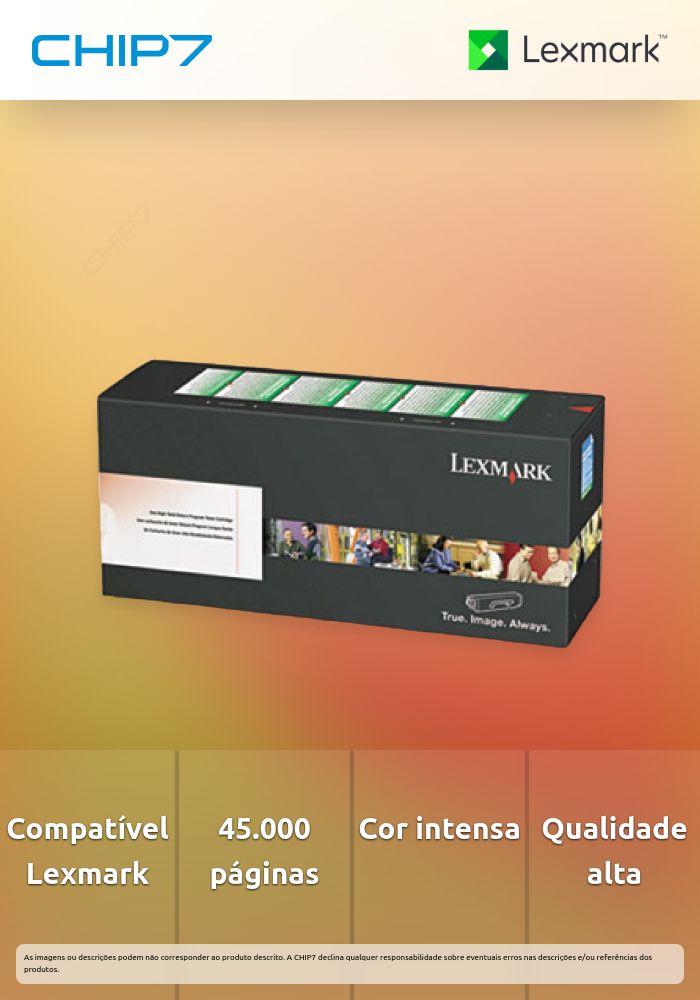 Toner LEXMARK 25B3101 Preto BSD 45K a 5% - XM7355.