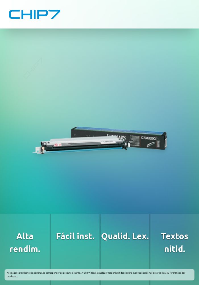 Kit Fotocondutor LEXMARK C734X20G Preto 20K a 5% - C73X/X73X/C74X/X74X