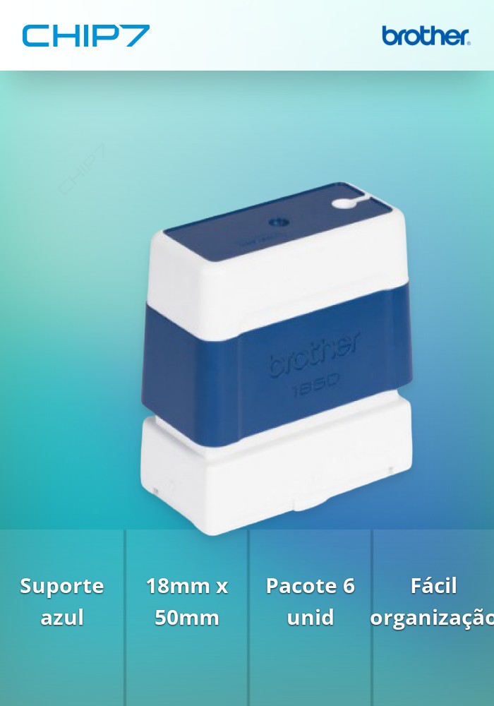 Suporte de carimbos Azul - Tamanho de 18mm x 50mm - 6 unidades