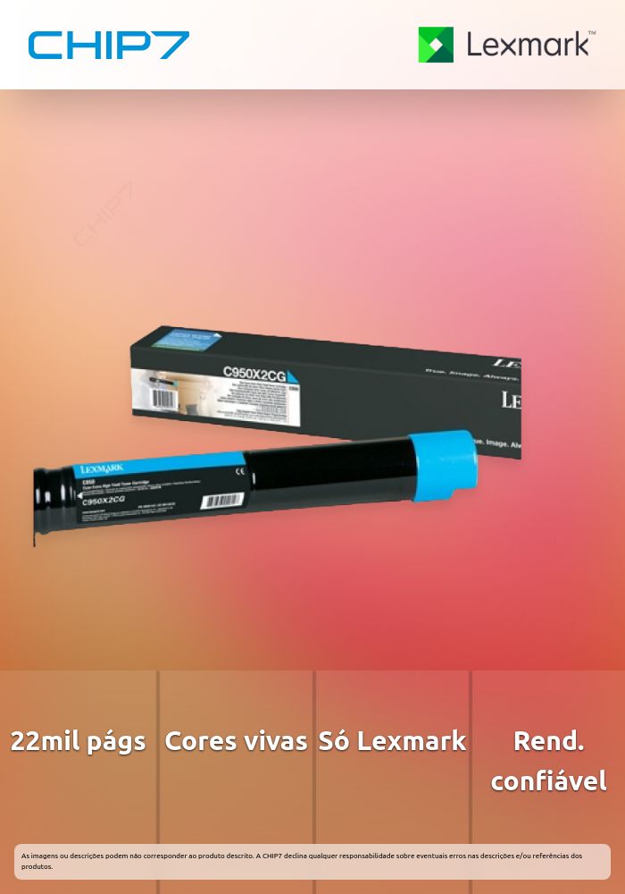 Toner LEXMARK C950X2CG Ciano 22K a 5% - C950