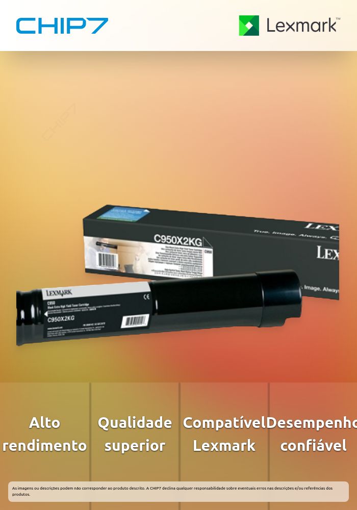 Toner LEXMARK C950X2KG Preto 32K a 5% - C950