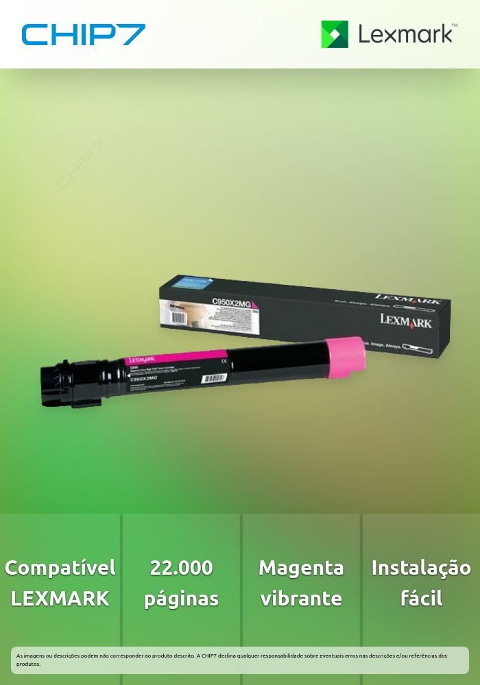 Toner LEXMARK C950X2MG Magenta 22K a 5% - C950