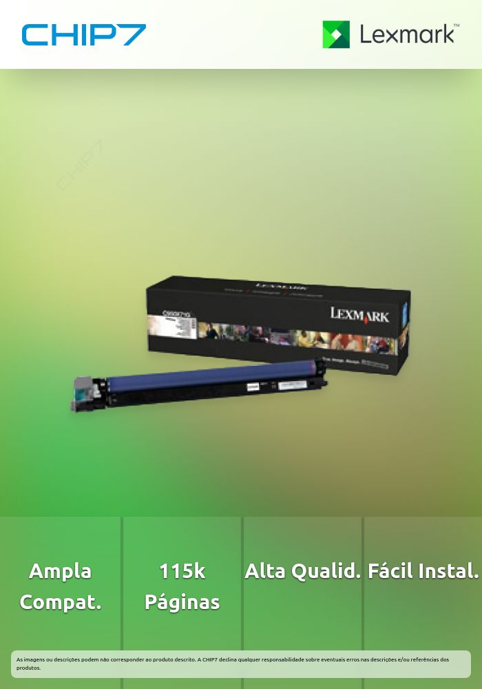 Unidade fotocondutora LEXMARK C950X71G 1 unidade 115K a 5% - C950, X950/952/954