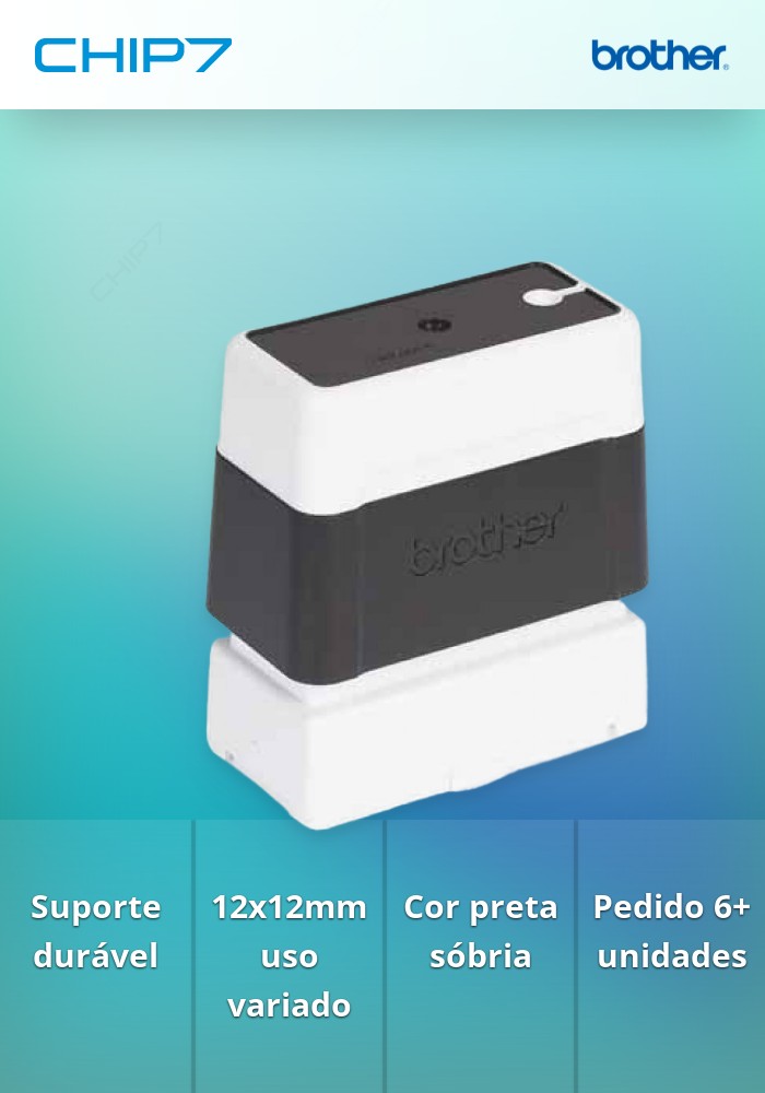BROTHER SUPORTE DE CARIMBO PRETO PR1212B6P 12X12MM (MOQ 6UNI)