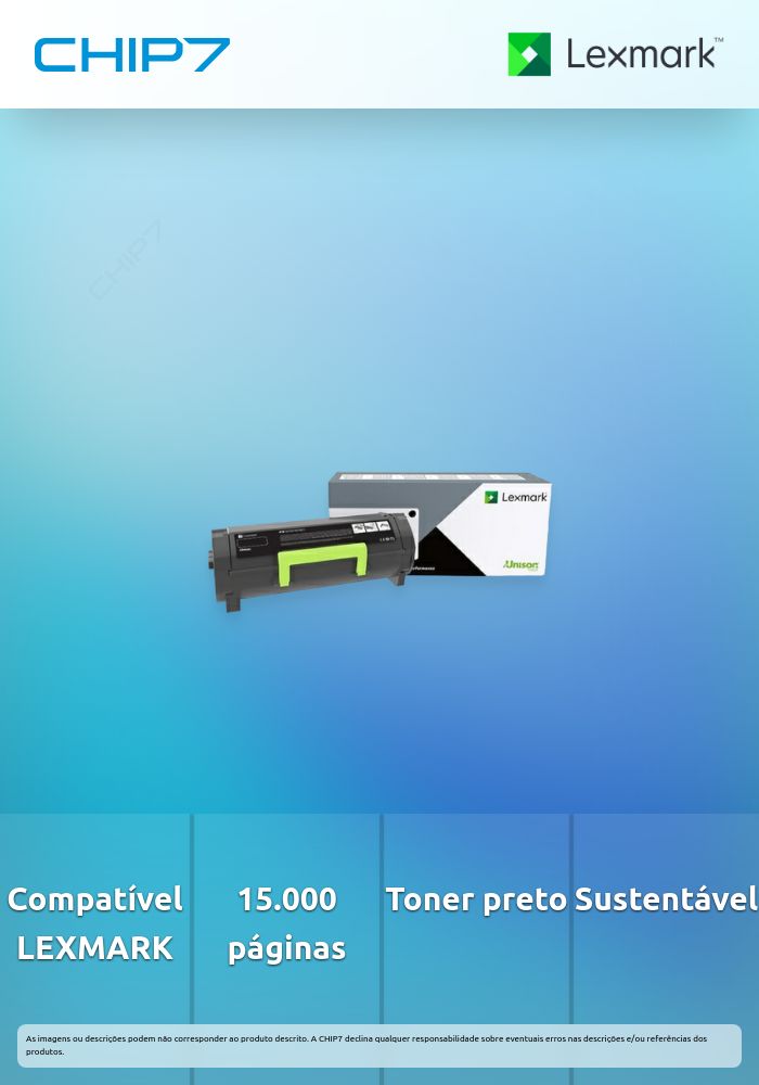 Toner LEXMARK 56F2H0E Preto CORP. 15K a 5% - MS/MX 321/331 /421/X521/62X
