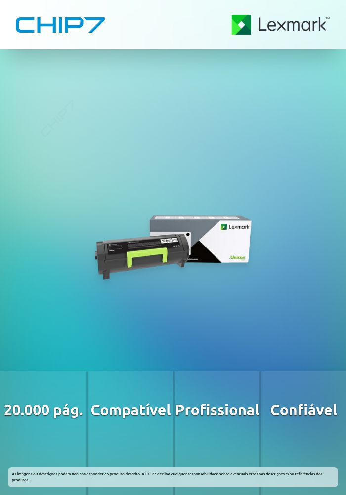 Toner LEXMARK 56F2X0E Preto CORP. 20K a 5% - MS/MX421, MS/MX52X, MS/MX62x