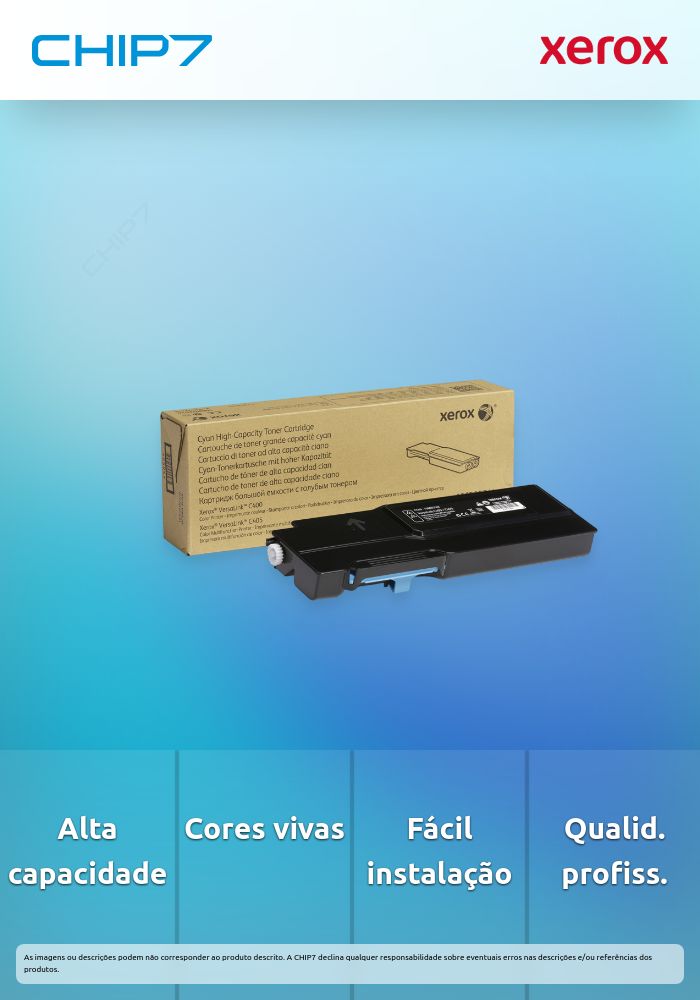 Xerox VersaLink C405 - Alta capacidade - azul cyan - original - cartucho de toner - para VersaLink C400, C405