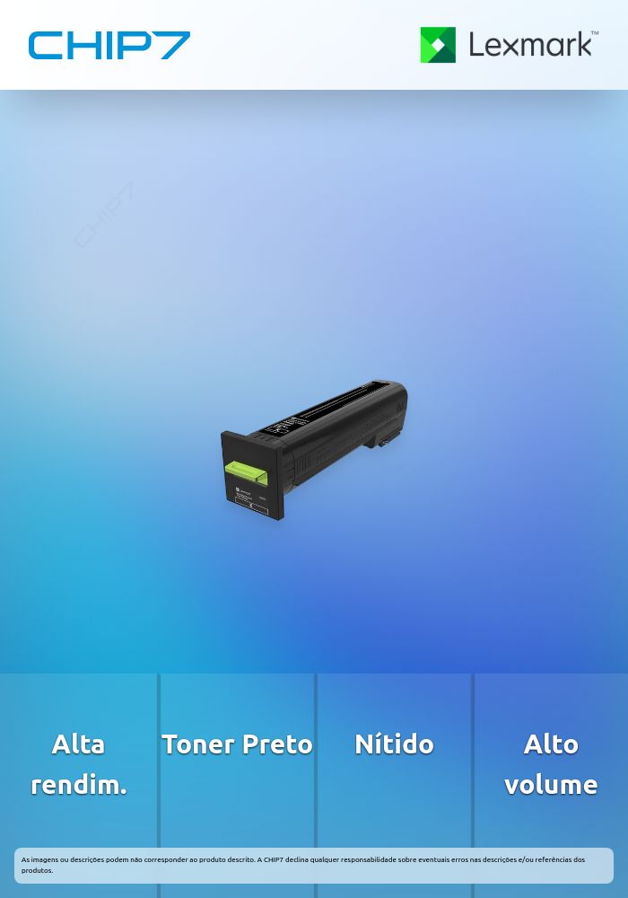Toner LEXMARK 24B6511 Preto BSD 25K a 5% - XC6152, XC8155