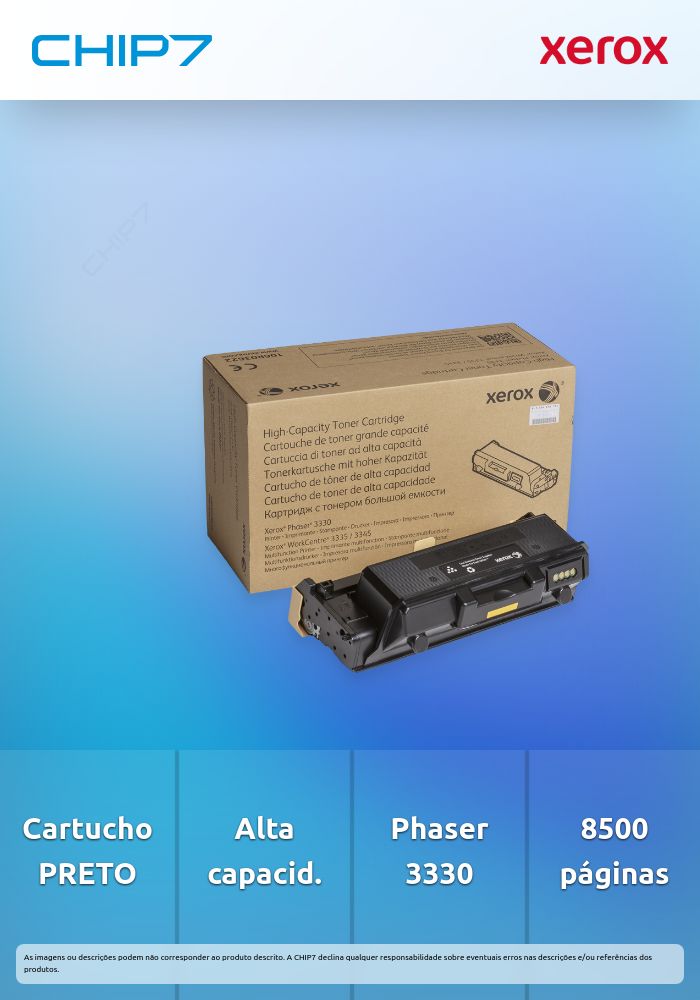 Xerox WorkCentre 3300 Series - Alta capacidade - preto - original - cartucho de toner - para Phaser 3330, WorkCentre 3335, 3345