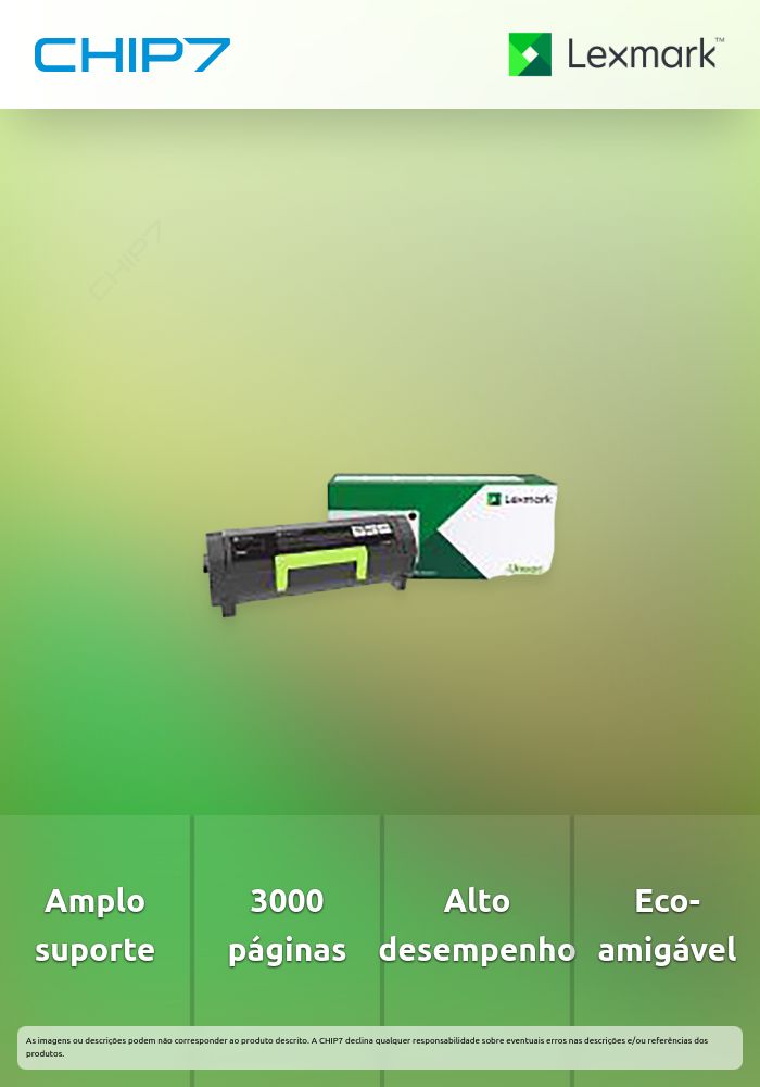Toner LEXMARK B232000 Preto de Retorno 3K a 5% -B2338,B2442,B2546,B2650,MB2338,MB442,MB2546,MB2650