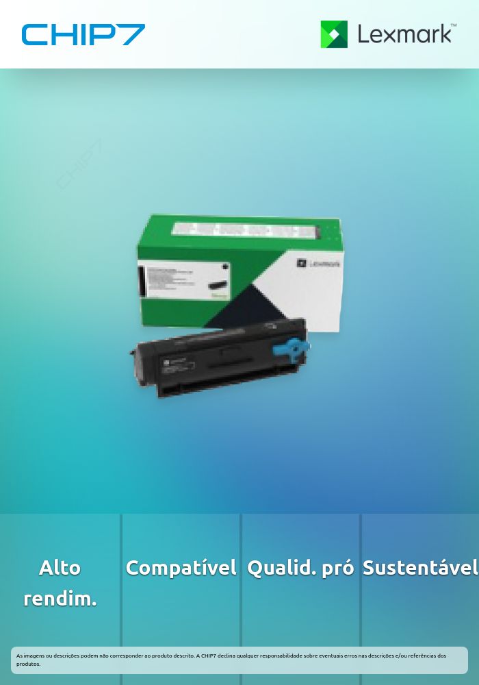Toner LEXMARK 55B2H00 Preto de retorno 15K a 5% -  MS331/431, MX331/431