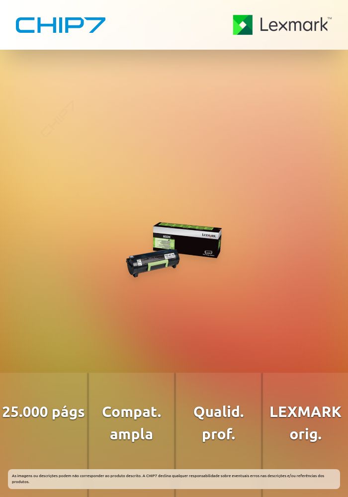 Toner LEXMARK Preto 56F2U0E Preto CORP. 25K a 5% - MS/MX52x, MS621, MS/MX622