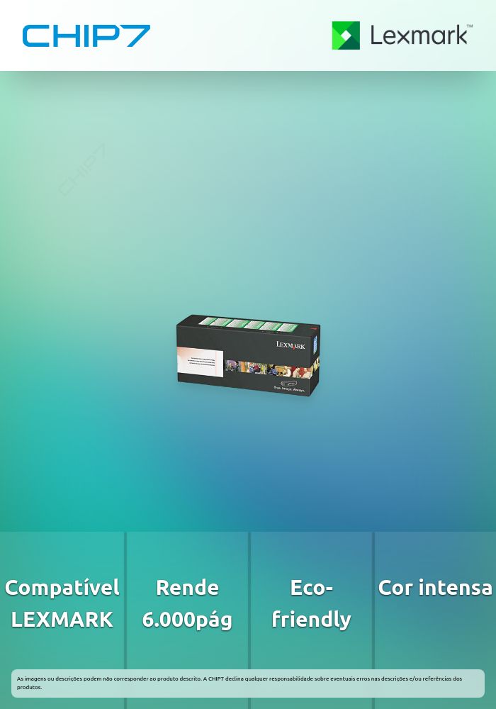 Toner LEXMARK C242XK0 Preto de Retorno 6K a 5% - C2425, C2535, MC2425, MC2535, MC2640