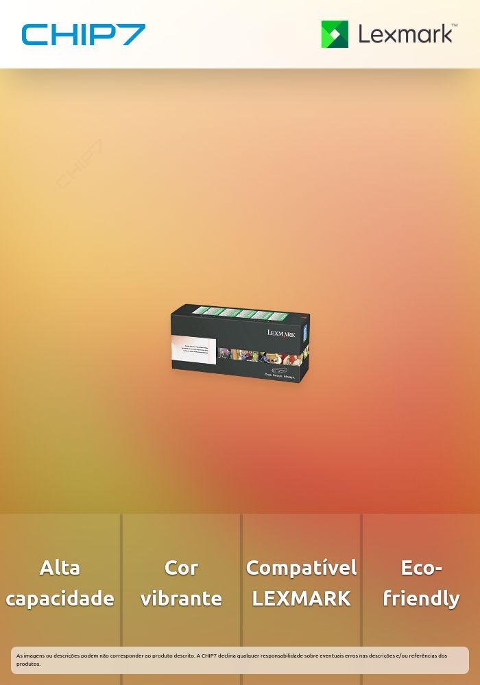 Toner LEXMARK C242XY0 Amarelo de Retorno 3,5K a 5% - C2425, C2535, MC2425, MC2535, MC2640