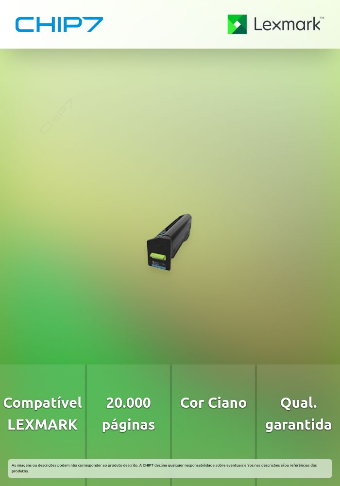 Toner LEXMARK 24B5995 Ciano BSD 20K a 5% - C6160
