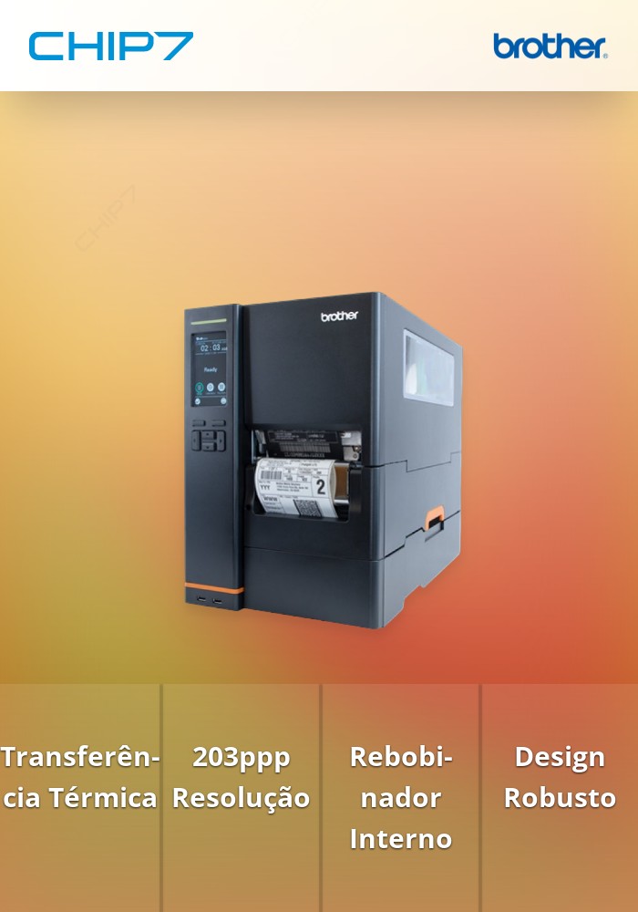 TJ-4422TN - Impressora industrial de etiquetas de transferência térmica e tecnologia térmica direta com uma resolução de 203 ppp e rebobinador interno. Placa de rede, série, duplo host USB  e design robusto, para elevados volumes de impressão