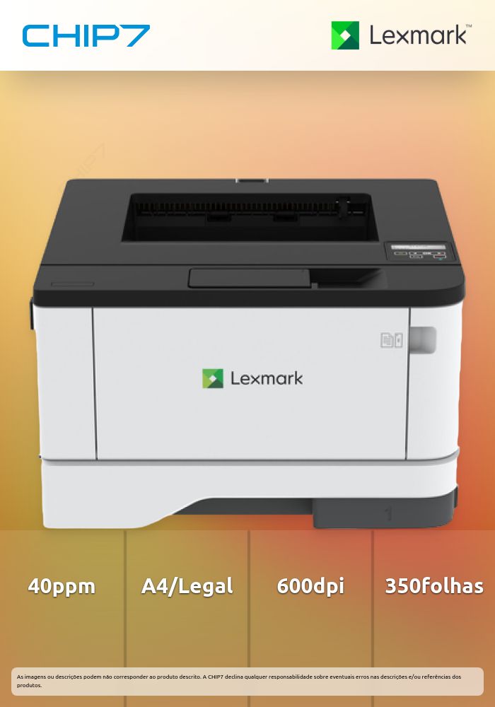 Lexmark MS331dn - Impressora - P/B - Duplex - laser - A4/Legal - 600 x 600 ppp - até 40 ppm - capacidade: 350 folhas - USB 2.0, LAN