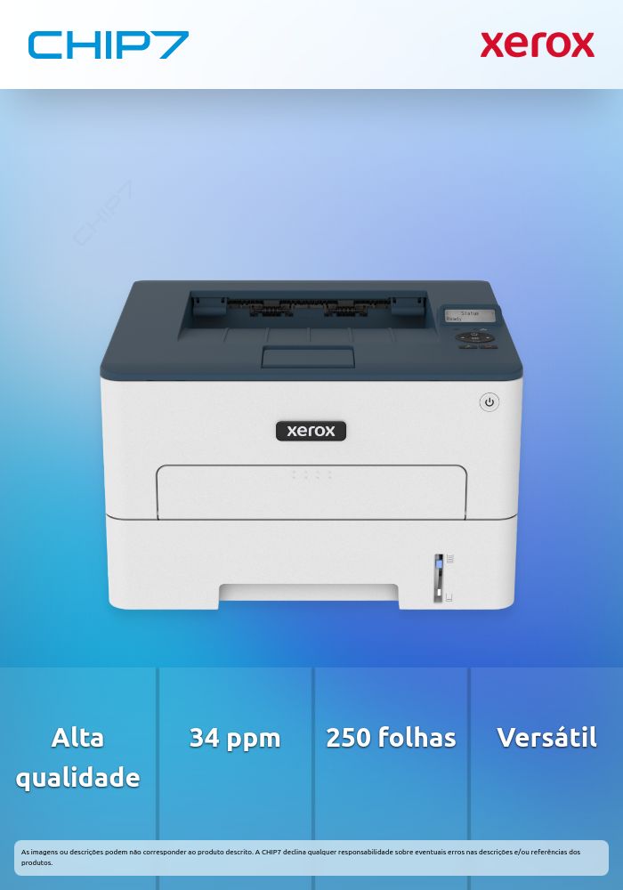 Xerox B230 - Impressora - P/B - laser - Legal/A4 - 600 x 600 ppp - até 34 ppm - capacidade: 250 folhas - USB 2.0, LAN, Wi-Fi(n), USB 2.0 host