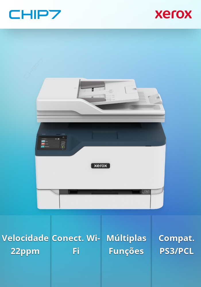 Impressora Xerox C235 A4 22ppm Wireless Copy/Print/Scan/Fax PS3 PCL5e/6 ADF 2 Trays