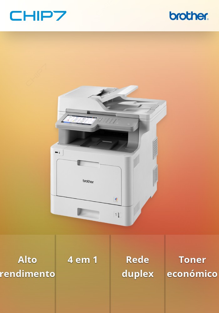 MFC- L9570CDW - Multifunções laser a cores profissional de alto rendimento em todas as funções (Impressora, Copiadora, Scanner, Fax), com rede, duplex automático (4 em 1) e toner muito económico, Bandeja 250 folhas, conexão móvel e cloud