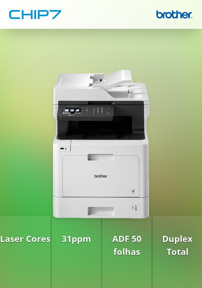 MFC-L8690CDW - Multifunções laser cores, 31ppm, ADF 50 folhas, Full Duplex, veloc. digitalização 56 ipm