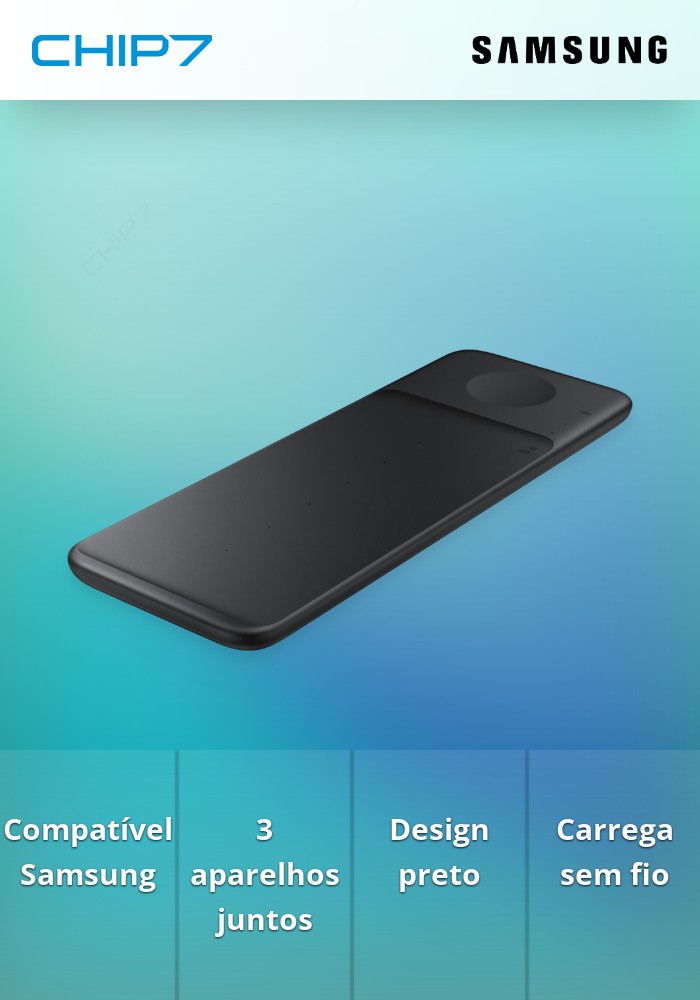 Carregador Wireless Samsung Charger Trio Preto