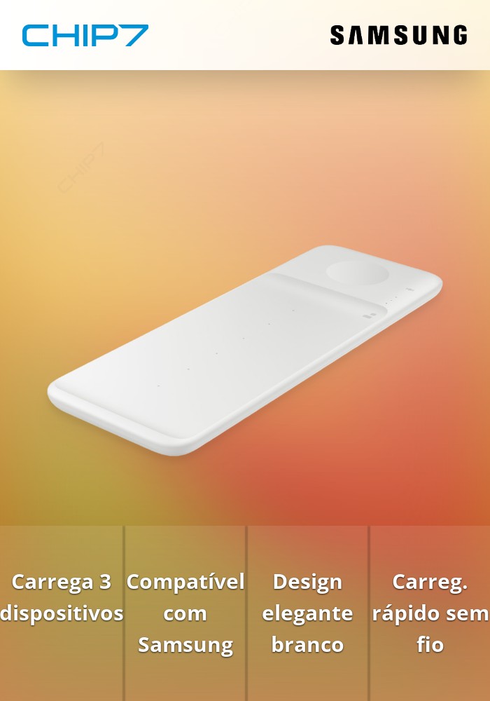 Carregador Wireless Samsung Charger Trio Branco