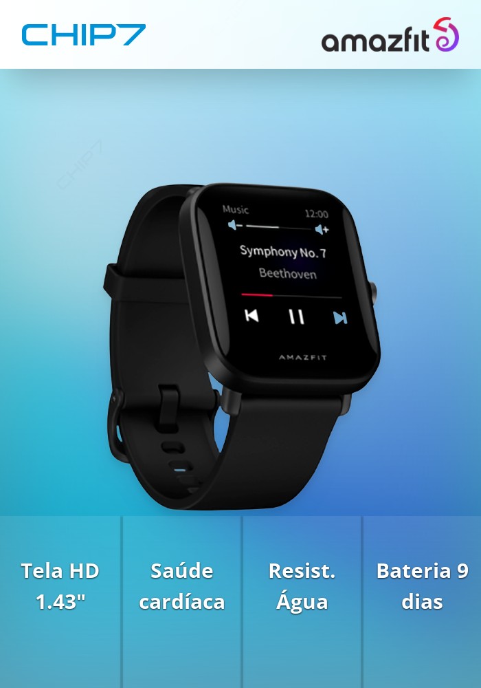 Smartwatch Amazfit Bip U A2017 Preto CHIP7