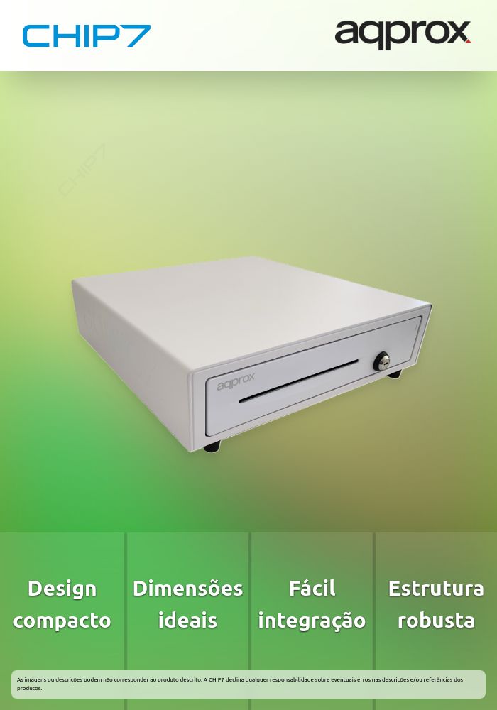 Gaveta de dinheiro APPROX CASH01WH 410x420x100mm