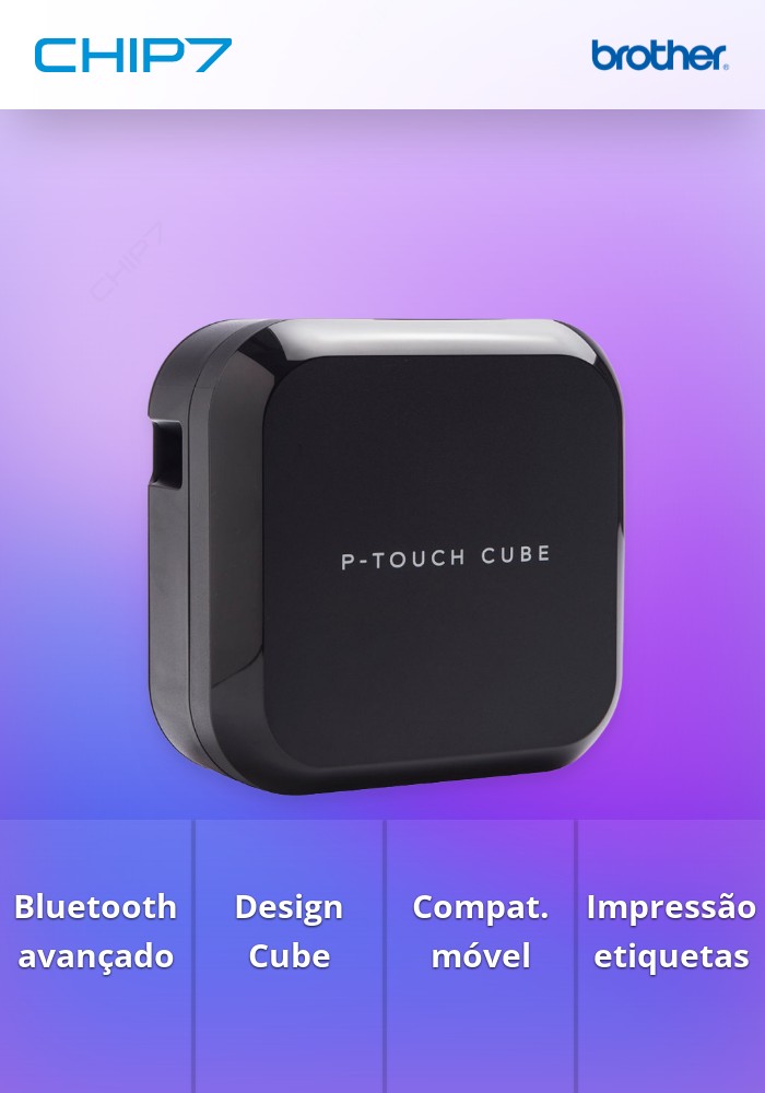 Rotuladora BROTHER Eletrónica PT-P710BT Cube Branco - Bluetooth