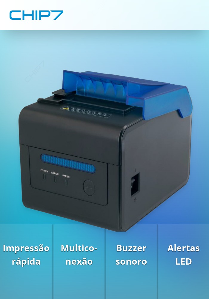 Impressora de Cozinha Térmica D300L 80mm c/ Buzzer e Led de Aviso - Usb / Serie /Lan