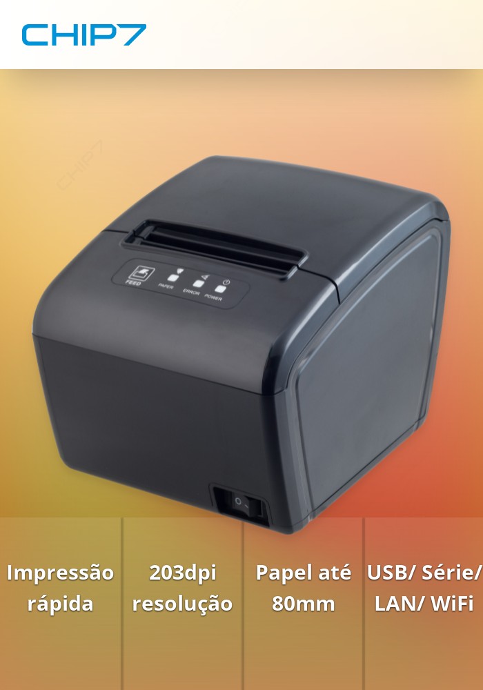 Impressora DDIGITAL Térmica S260M 203dpi 80mm c/ Corte - USB / Serie / LAN / WiFi