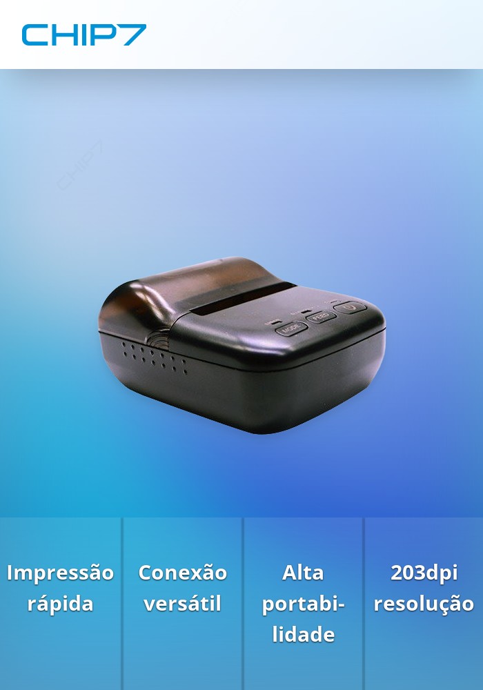 Impressora DDIGITAL Térmica Portátil RM-T12BT 203dpi 58mm - USB/Serie/Bluetooth