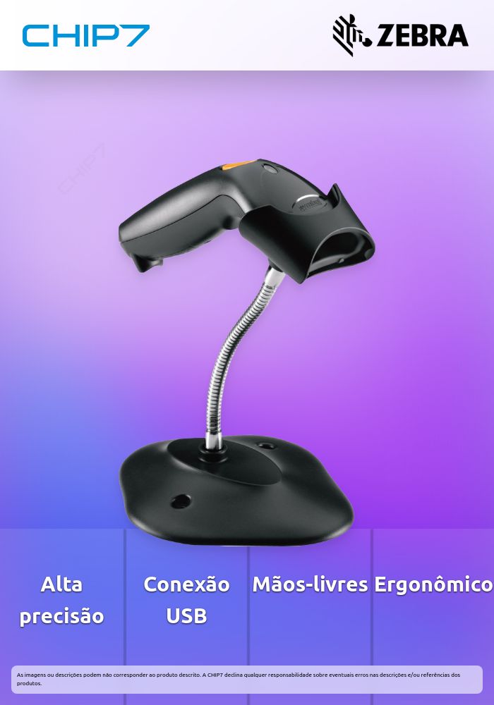 Scanner Laser Symbol LS1203 USB, Preto c/ suporte