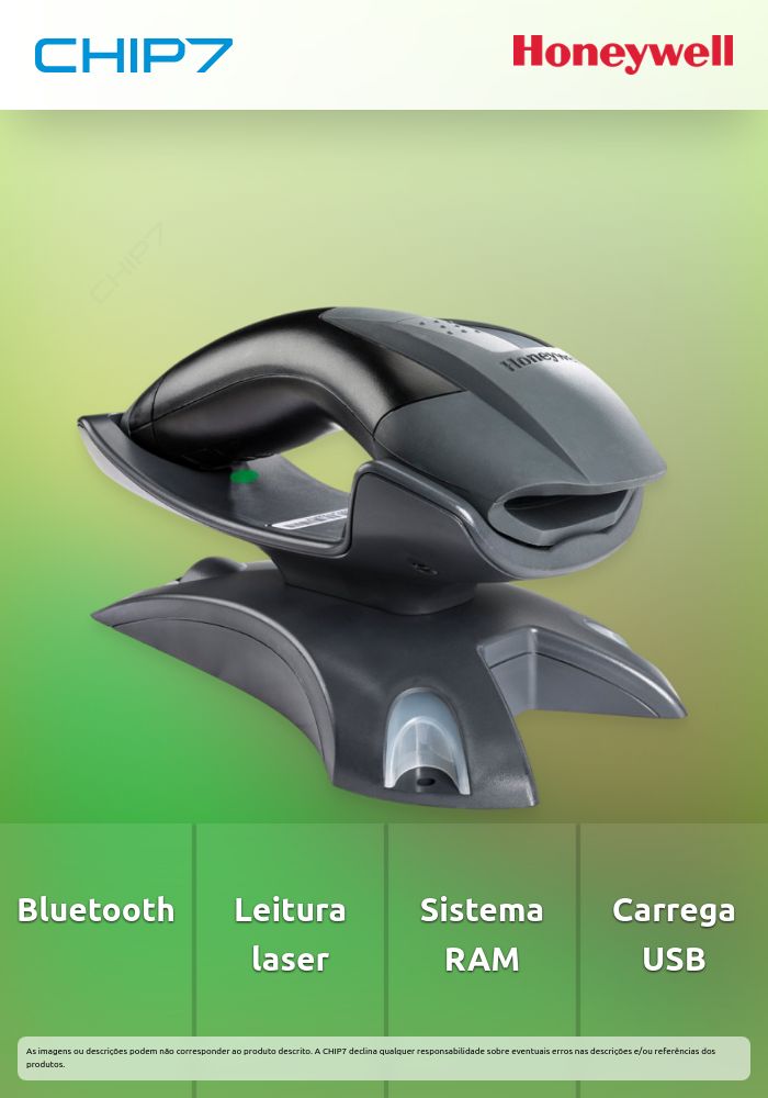 Scanner Laser Voyager 1202g Bluetooth c/RAM, c/Carregador USB Preto