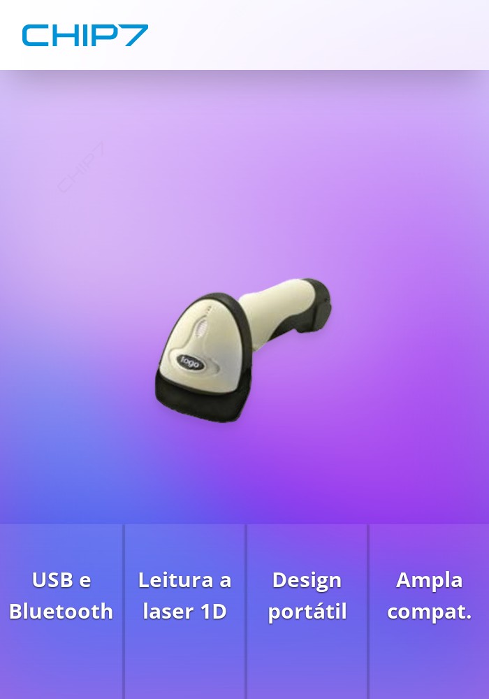 Leitor Código de Barras DDIGITAL Portátil Laser 1D BTS110 - c/ Pen USB/Bluetooth