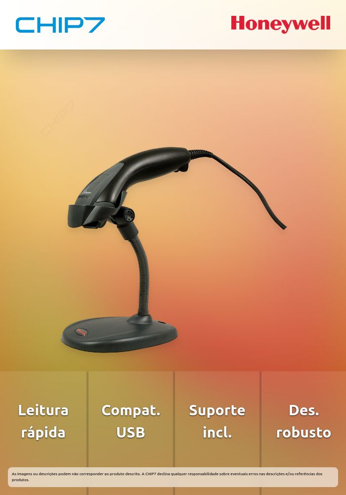 Scanner Laser Metrologic Voyager 1200g c/Suporte, USB, Preto