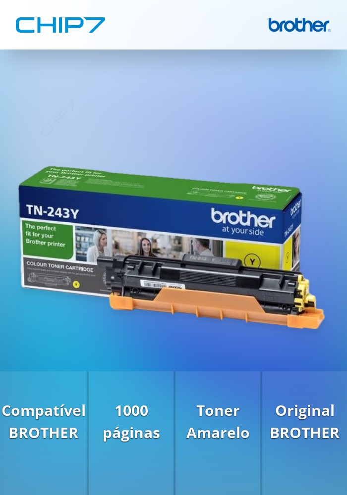 Toner BROTHER TN243Y Amarelo 1k - HL-L32xx, DCP-L35xx, MFC-L3730CDN/3750CDW/3770CDW