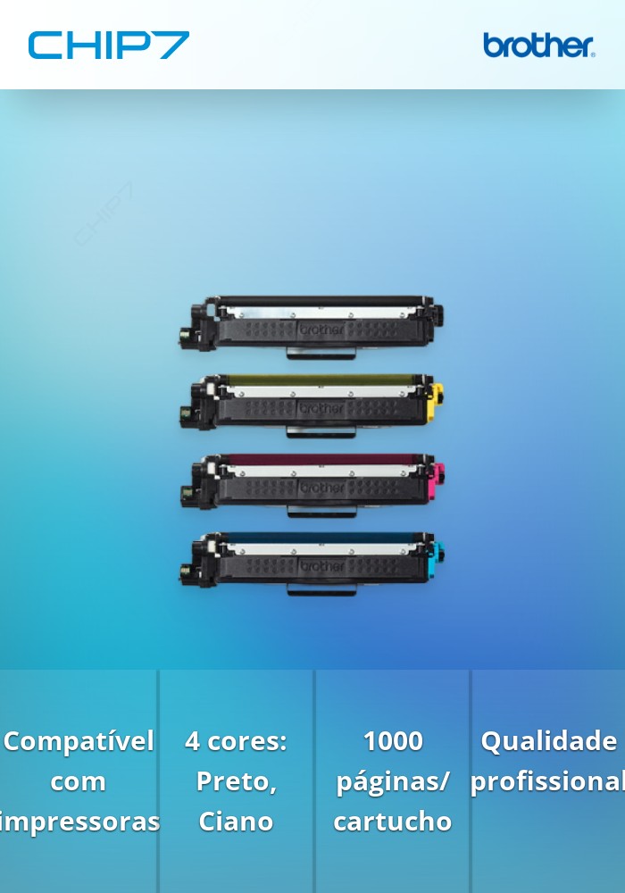Toner BROTHER TN243CMYK Pack 4 Cores 1k - HL-L32xx, DCP-L35xx, MFC-L3730CDN/3750CDW/3770CDW