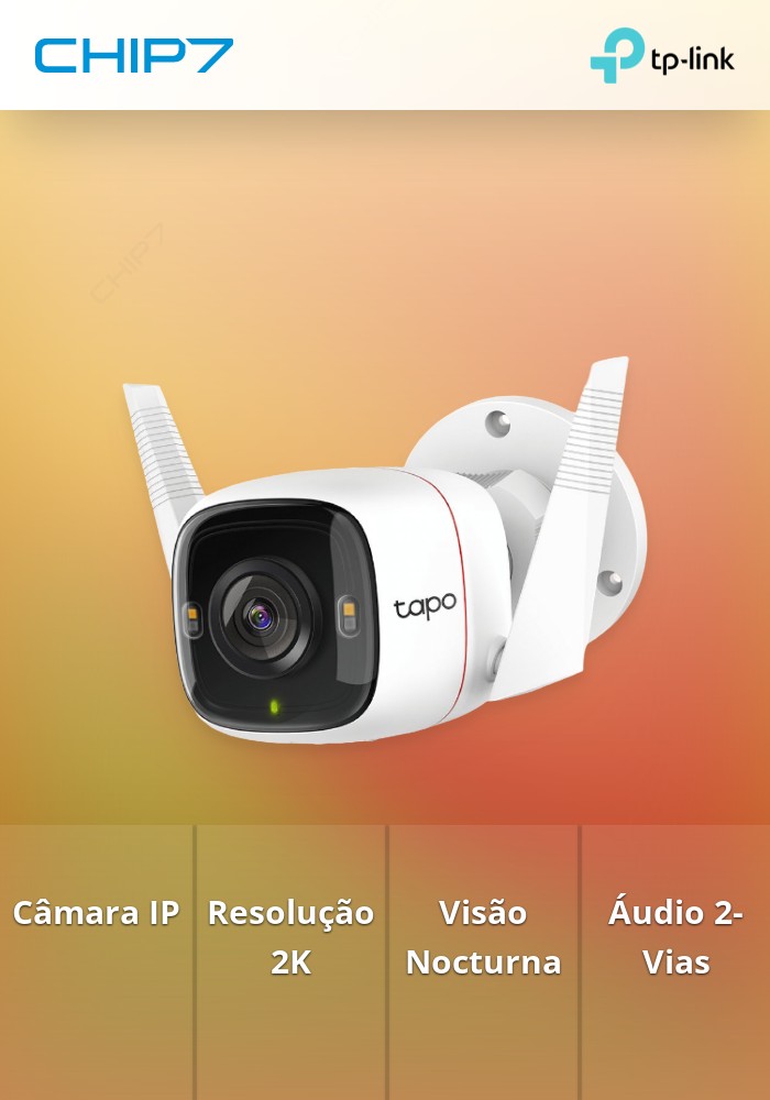 Câmara de Segurança TP-Link Tapo C320WS 2K Outdoor IP66 Security Wi-Fi