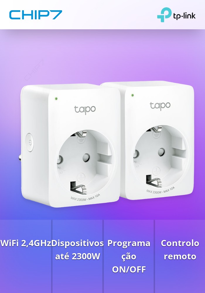 Tomada TP-LINK WiFi Smart Smart Home Live Remoto Tapo app - Tapo P100(2-pack)