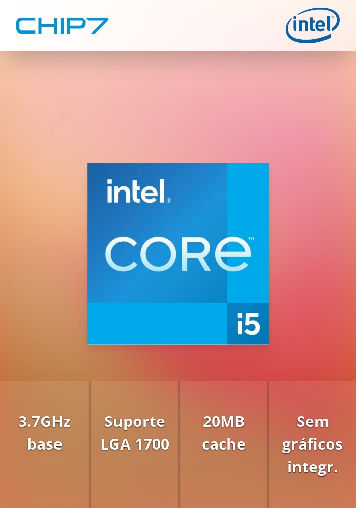 Processador INTEL Core i5 12600KF -3.7GHz 20MB LGA1700 (no Graphics)